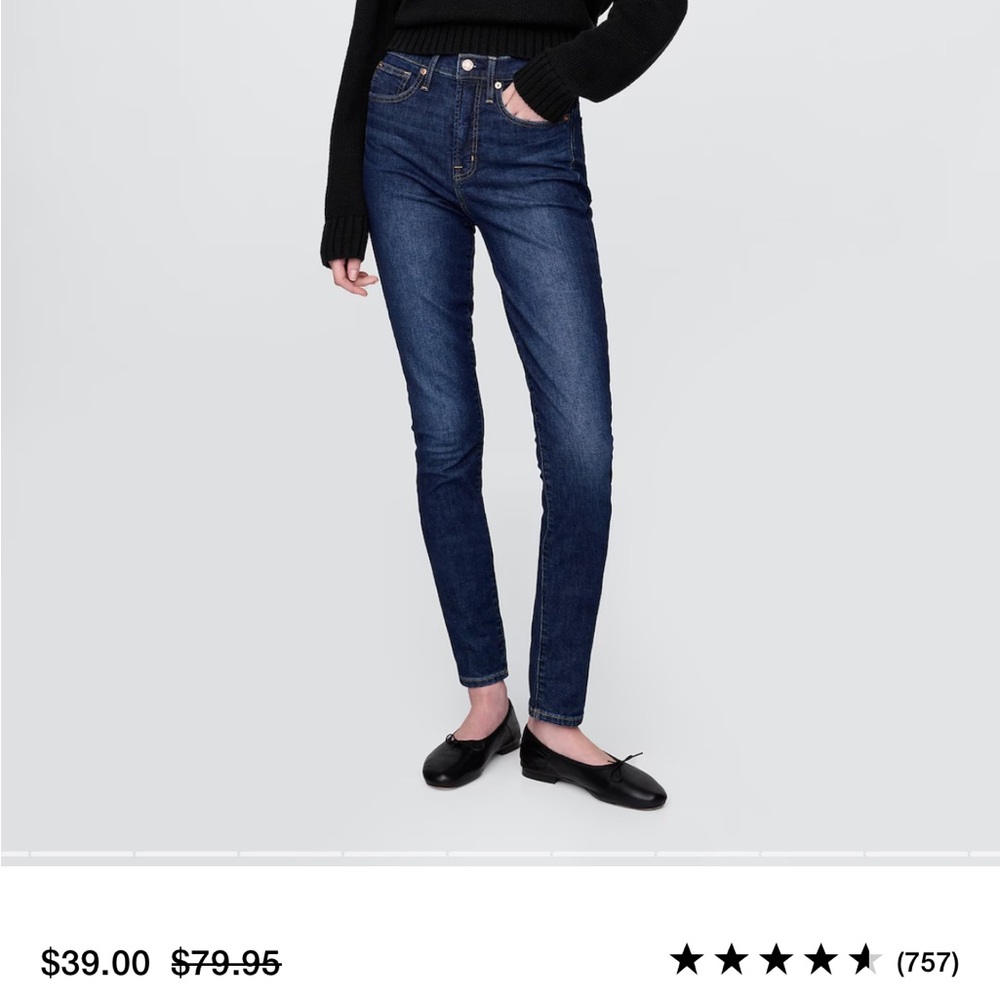 GAP Blue Skinny Jeans with Stretch Mid-Rise